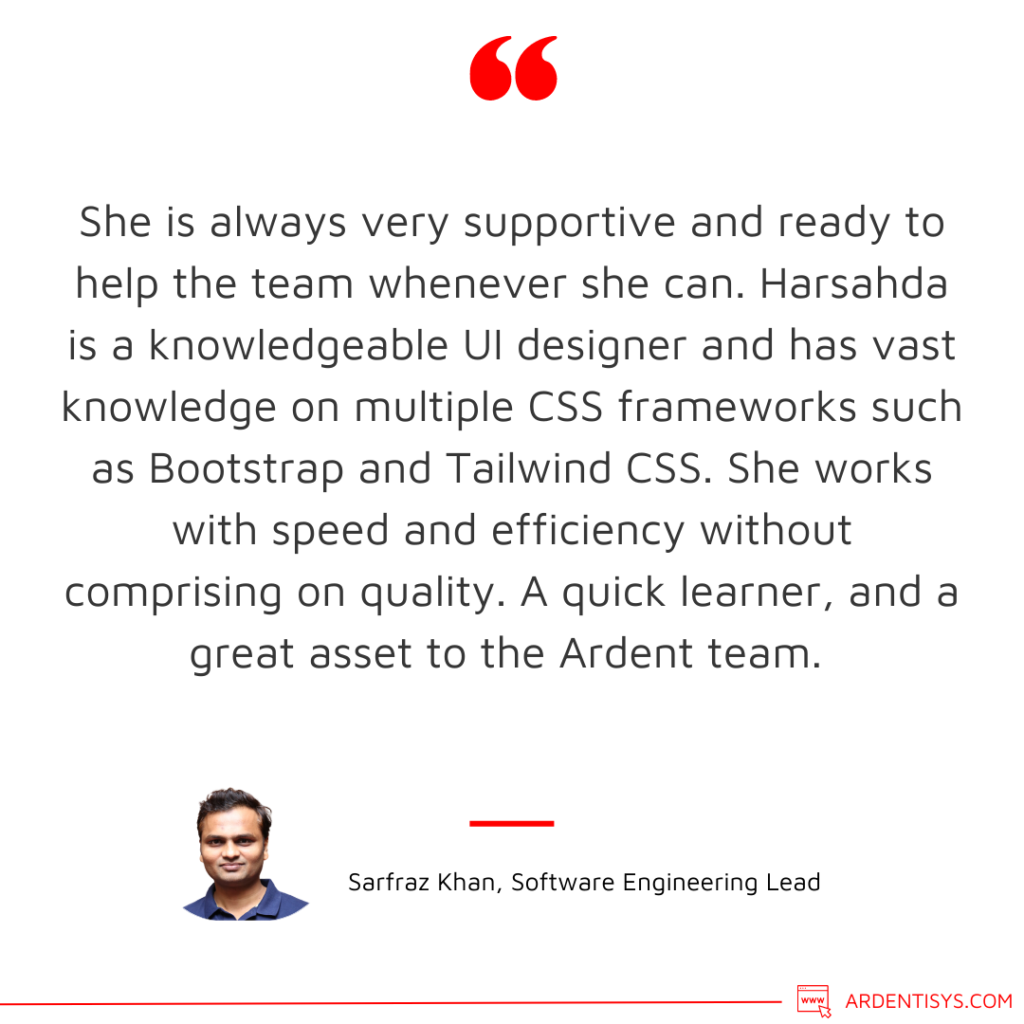Meet the team Harshada Khadse – Software Engineer 